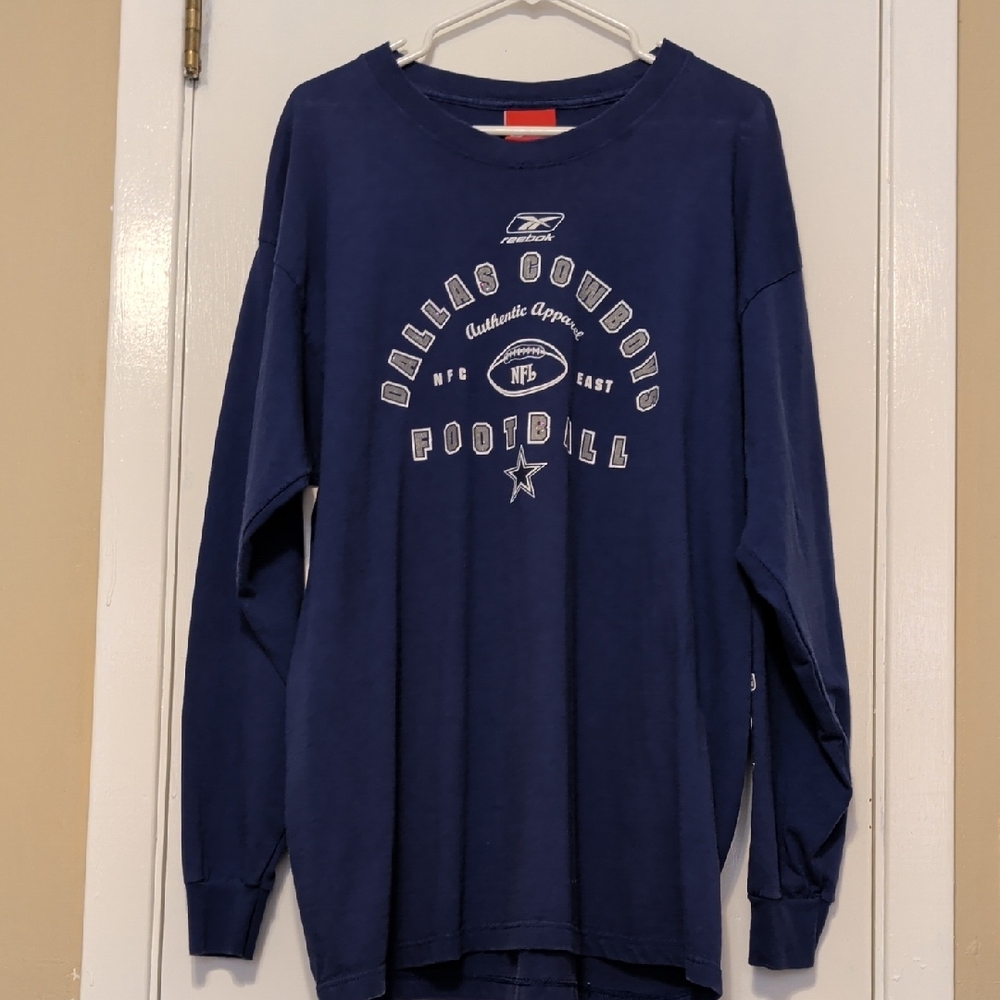 Reebok Navy Dallas Cowboys Graphic Long Sleeve Tee